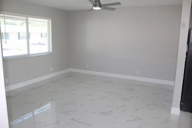 an empty room with a window