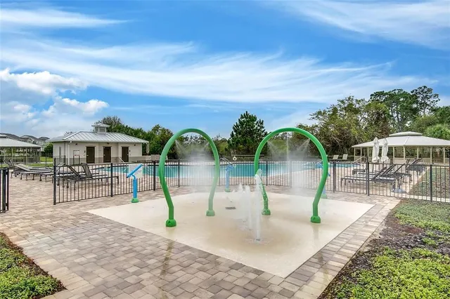 a view of outdoor space with trampoline