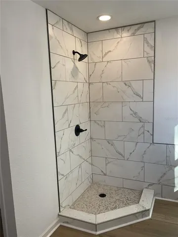 a bathroom with a shower