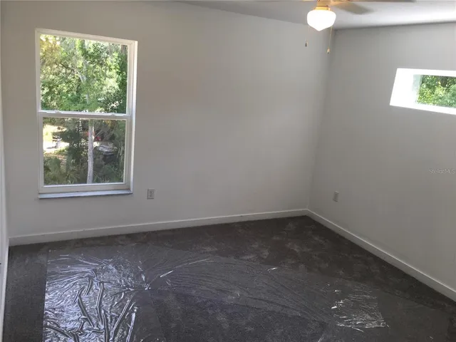 an empty room with a window