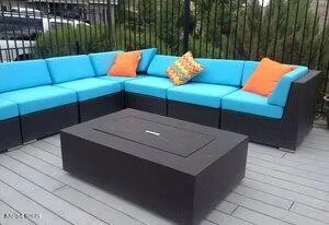 a view of sitting area in back yard