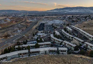 a view of city and mountain
