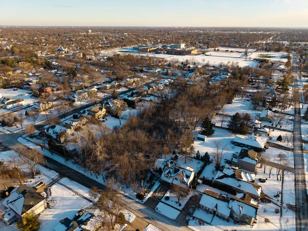 an aerial view of multiple house