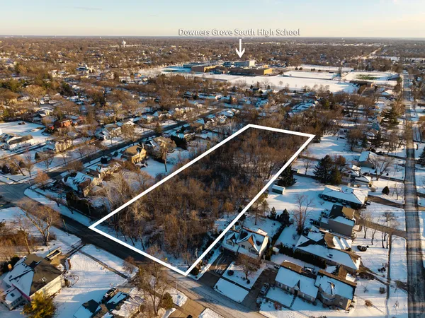 an aerial view of multiple house