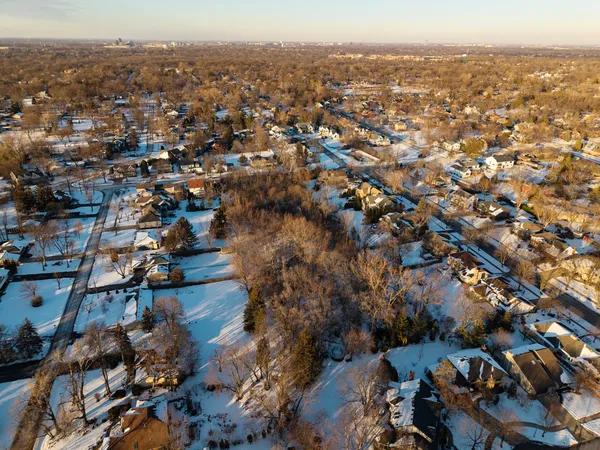 an aerial view of multiple house