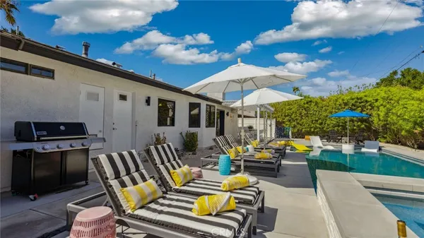 a outdoor space with patio furniture