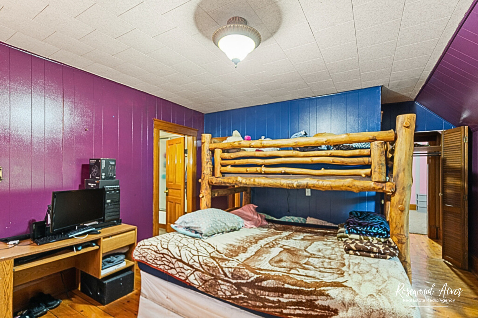 502 South Main Street Long Point, IL 61333 - Photo 10 of 22 a bedroom with a bed and a chandelier