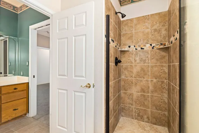 a bathroom with a shower