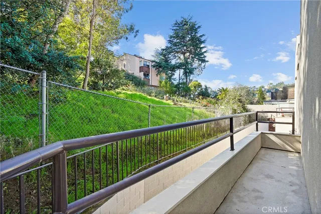 a view of a city from a balcony