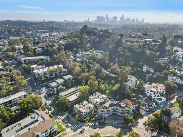 an aerial view of a house