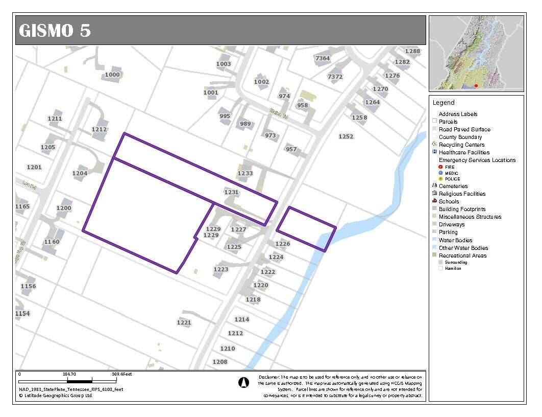 1231 Gunbarrel Road Chattanooga, TN 37421 - Photo 1 of 3 Gismo Map 8.5_ x 11_ Landscape