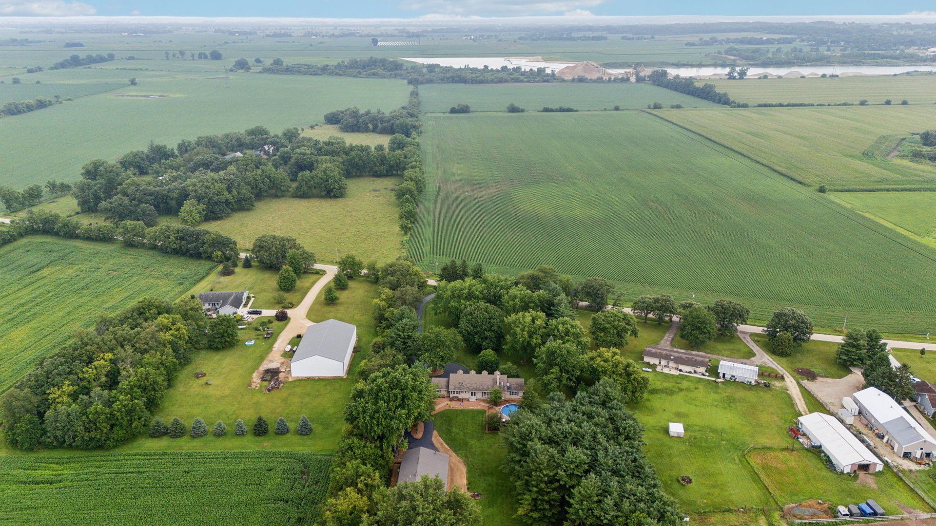 22517 Grange Road Marengo, IL 60152 - Photo 38 of 39 an aerial view of a houses with outdoor space and lake view