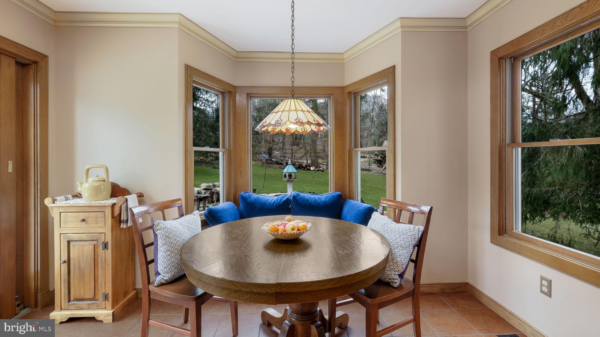 46 Valley Road New Hope, PA 18938 - Photo 13 of 56 a view of a dining room with furniture window and outside view