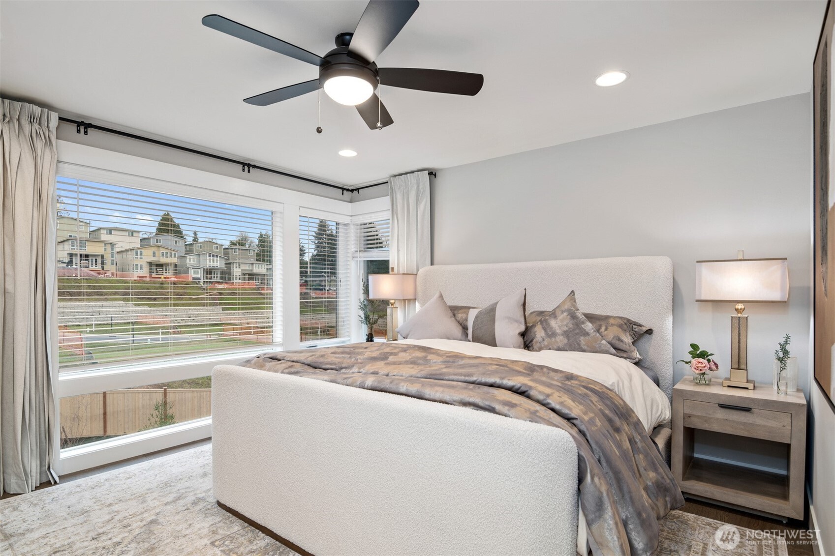 13031 75th Place South Seattle, WA 98178 - Photo 19 of 24 a bed room with a bed and a large window