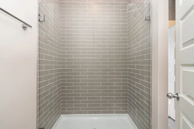 a bathroom with a shower