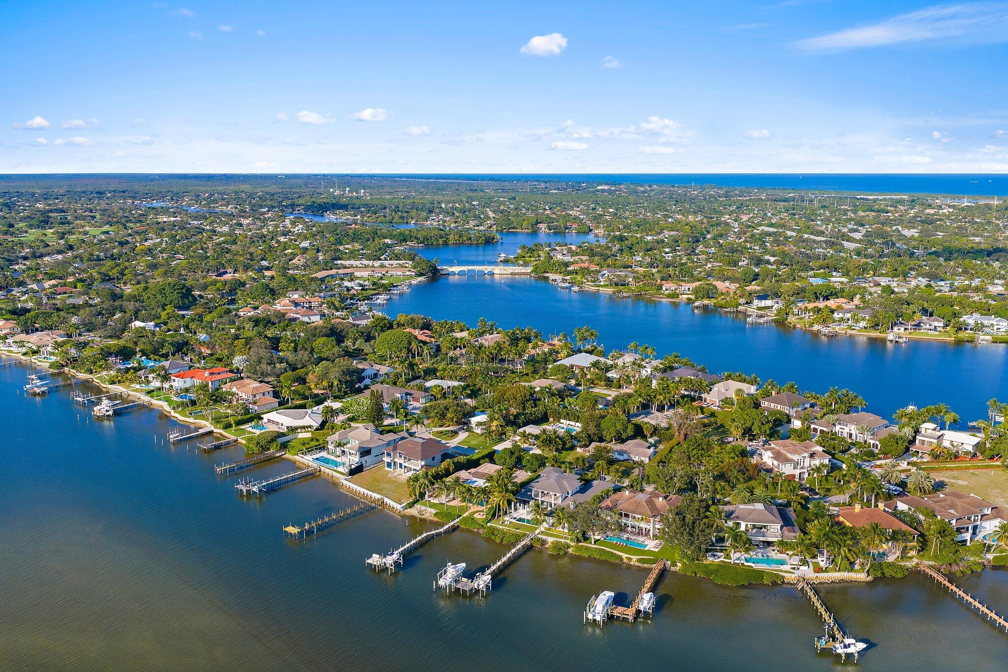 18799 Rio Vista Drive Jupiter, FL 33469 - Photo 55 of 58 an aerial view of a houses with ocean view