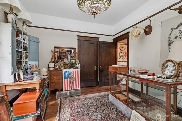 a room with musical instruments