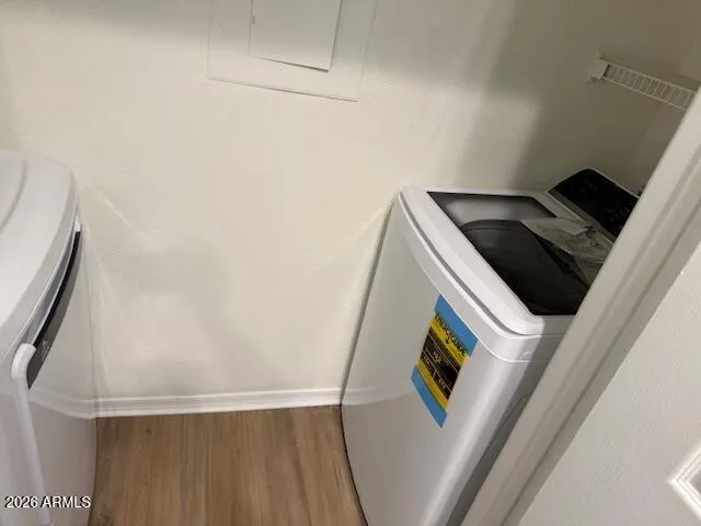 a close view of washer and dryer