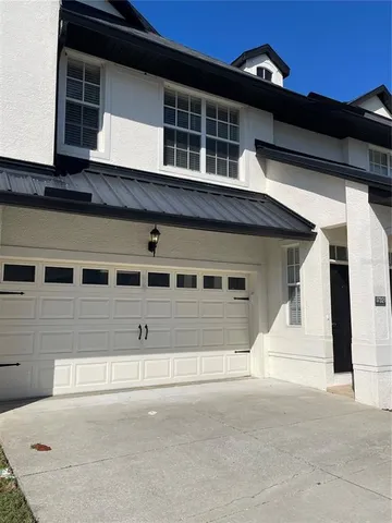 a view of a building with a large window