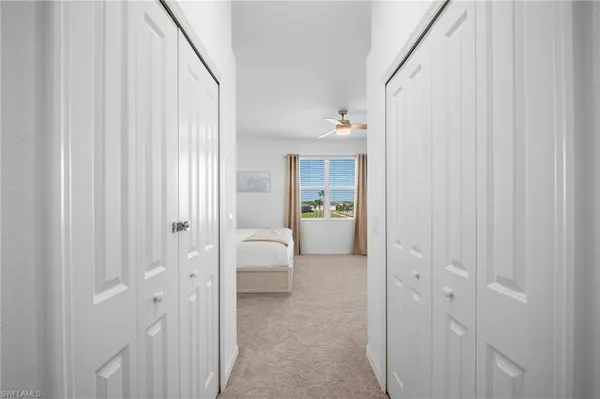 a view of a bathroom from the hallway