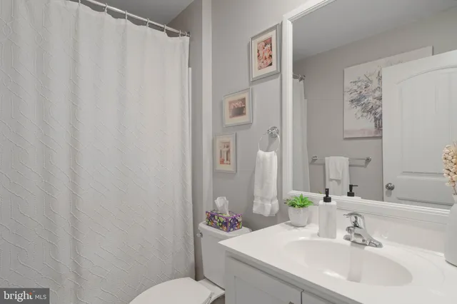 a bathroom with a sink toilet and mirror