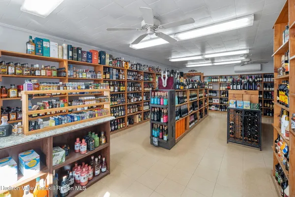 a view of store room with racks