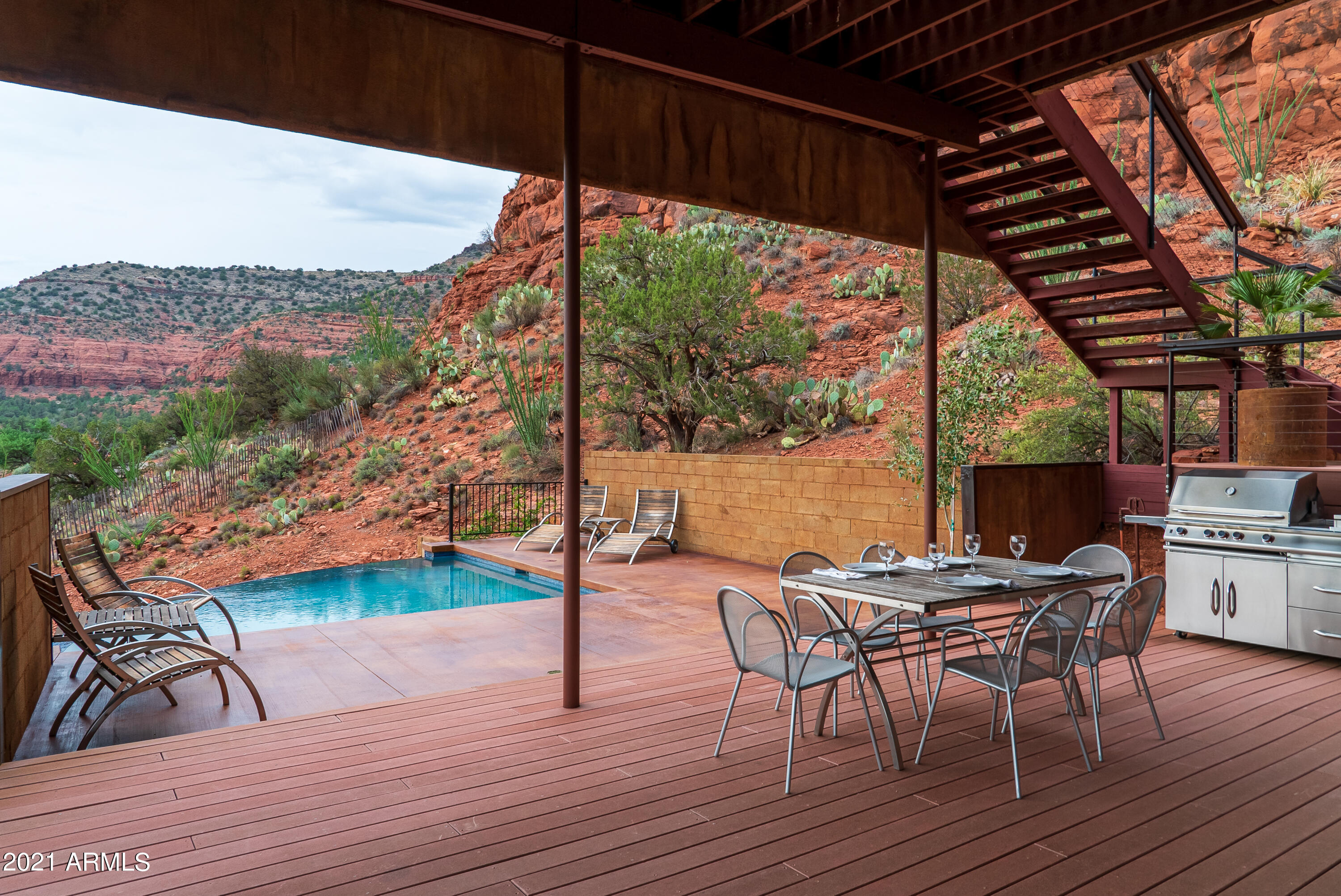 2945 Red Rock Loop Road Sedona, AZ 86336 - Photo 8 of 47 ENTERTAINING DINING PATIO WITH BBQ
