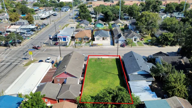 an aerial view of a city