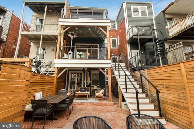 a view of a building with a large windows