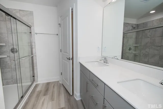 a bathroom with a shower