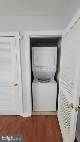 a utility room with a washer and dryer