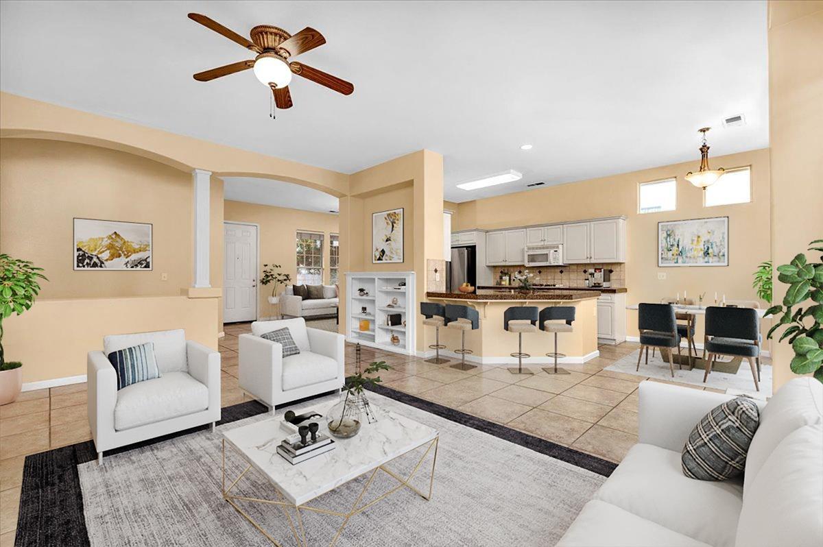 849 Megan Avenue Clovis, CA 93611 - Photo 50 of 53 a living room with furniture and kitchen view