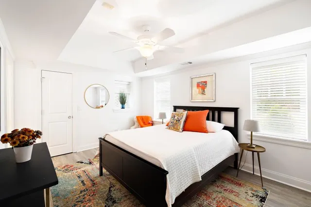 a view of yard and swimming pool