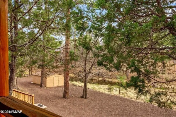 a view of outdoor space with deck and tree