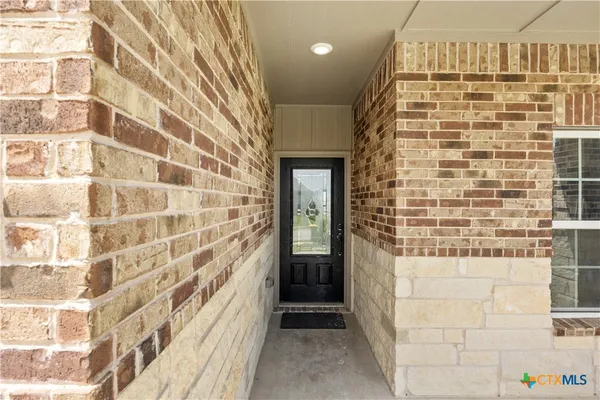 a view of a brick building