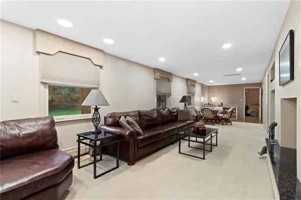 a bed room with a bed and a painting