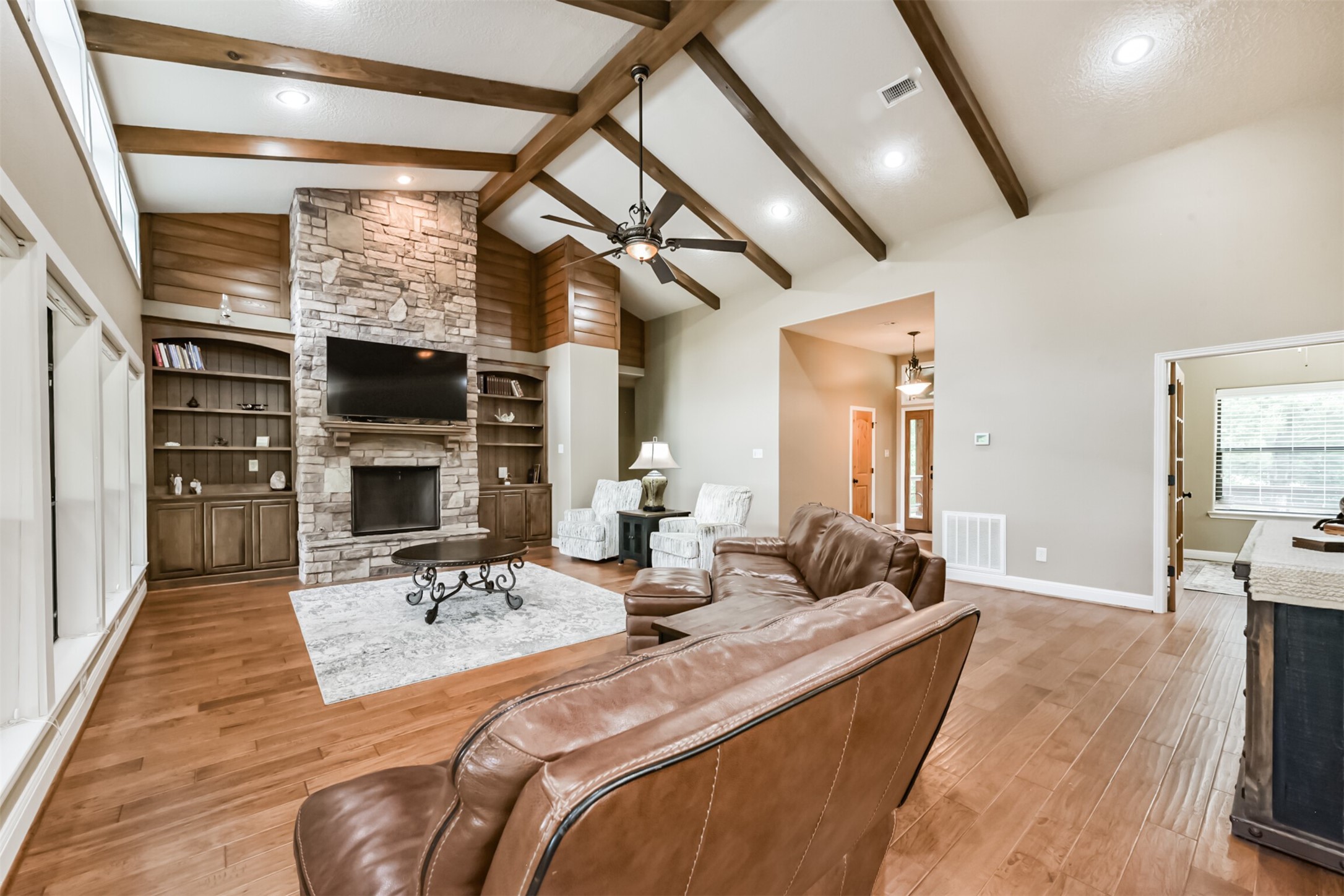 46 Deer Ridge Cleveland, TX 77327 - Photo 7 of 40 a living room with fireplace furniture and a fireplace