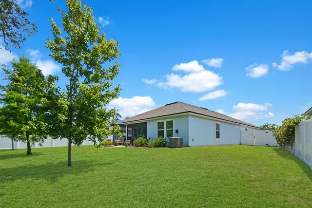 a view of a house with a backyard