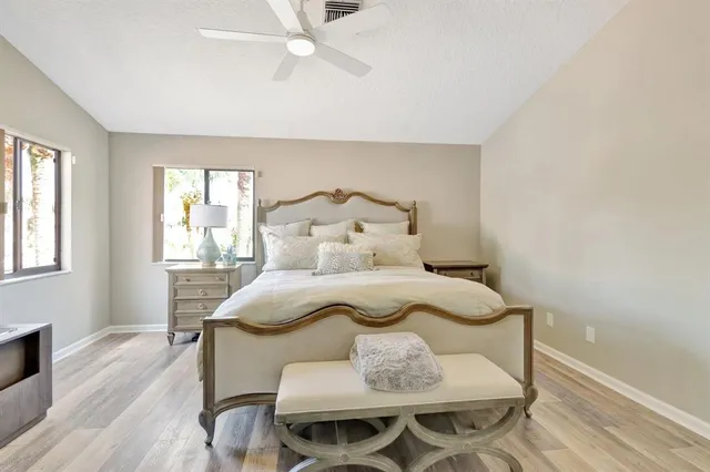 an aerial view of a house