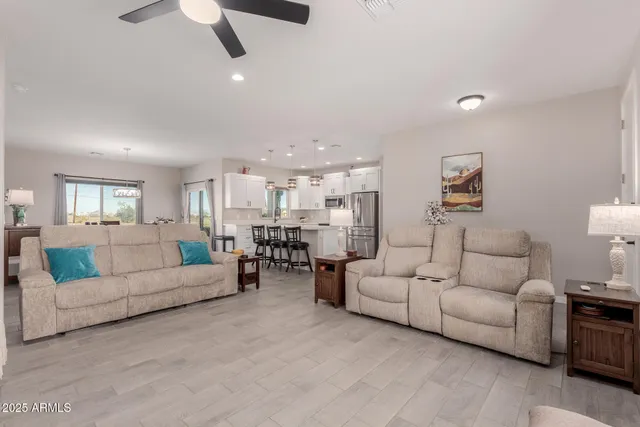 a living room with furniture and a couch