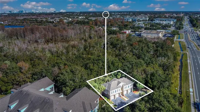 an aerial view of multiple house