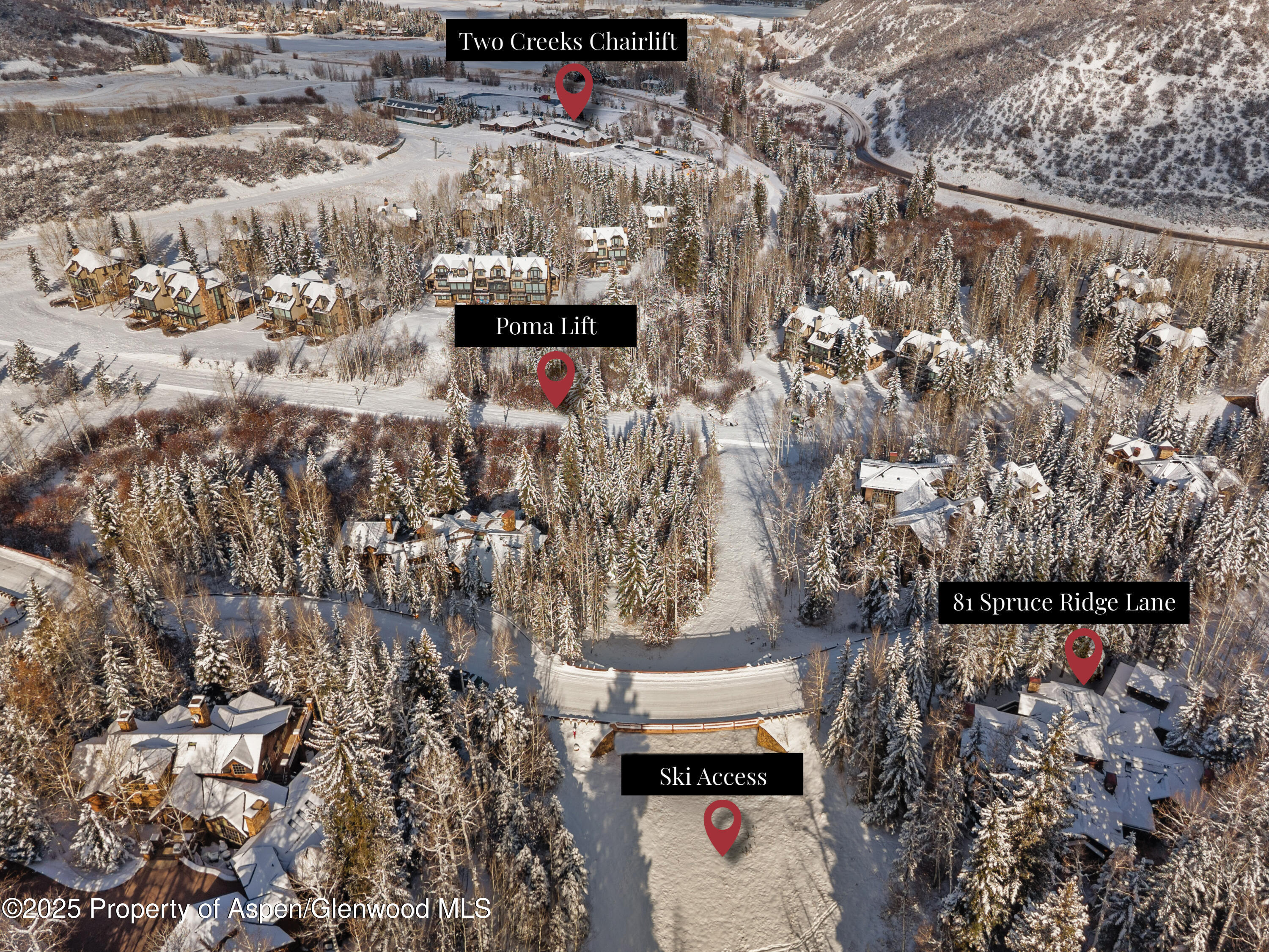 81 Spruce Ridge Lane Snowmass Village, CO 81615 - Photo 45 of 49 Ski Access Map (1)