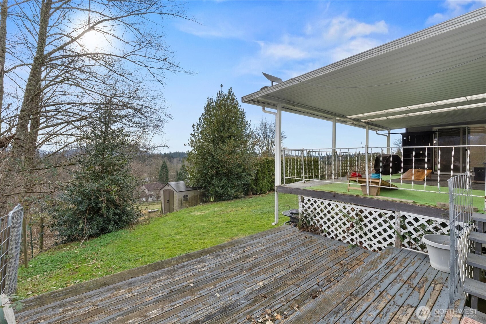 14601 Jim Creek Road Arlington, WA 98223 - Photo 25 of 35 a view of a deck with a yard