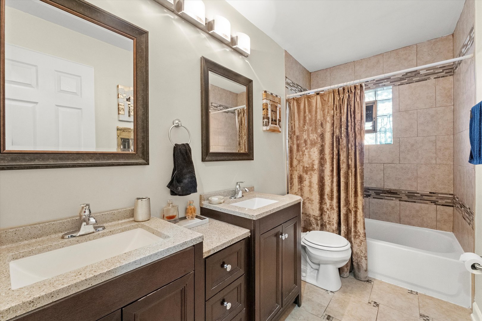 7749 South Octavia Avenue Bridgeview, IL 60455 - Photo 15 of 35 a bathroom with a granite countertop sink toilet and shower