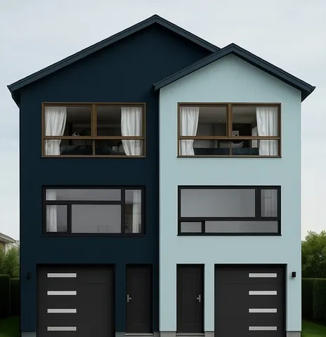 a front view of a house with a window