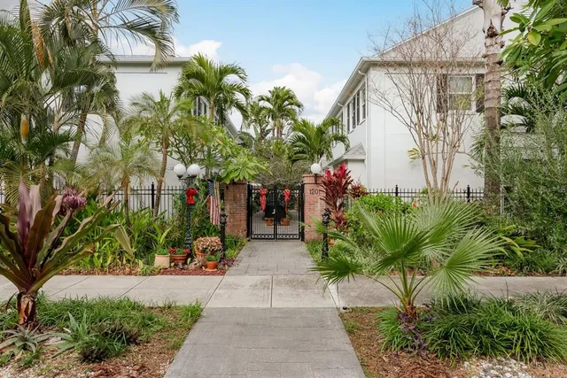 a front view of a house with patio