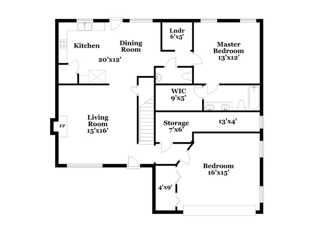 a picture of a bench in a white building