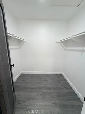 a view of an empty walk in closet