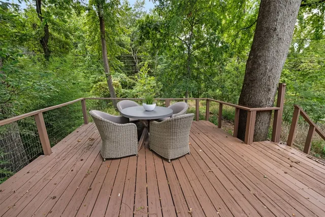 a view of a chairs on the roof deck