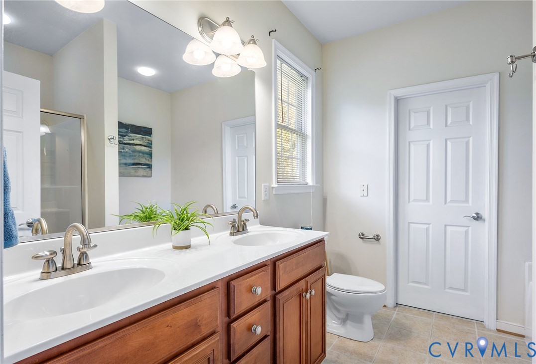 13532 Baycraft Terrace Midlothian, VA 23112 - Photo 17 of 28 a bathroom with a sink a toilet and a mirror